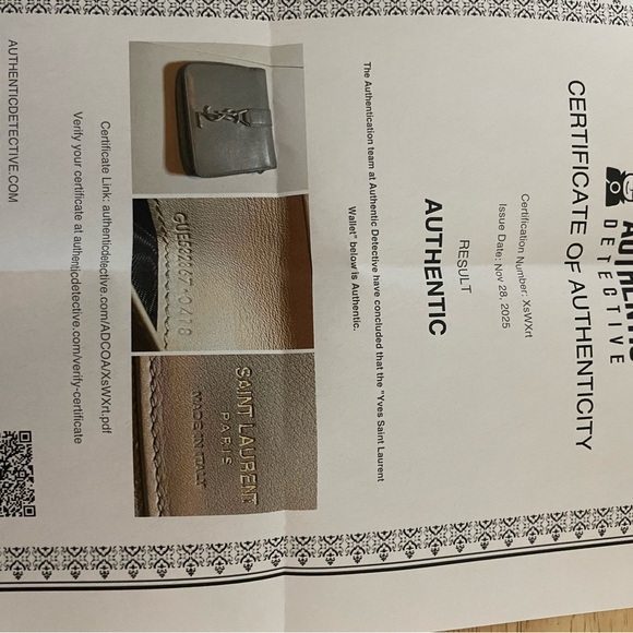 Yves Saint Laurent Gray wallet - Picture 9 of 9